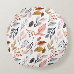 tree leaves round cushion