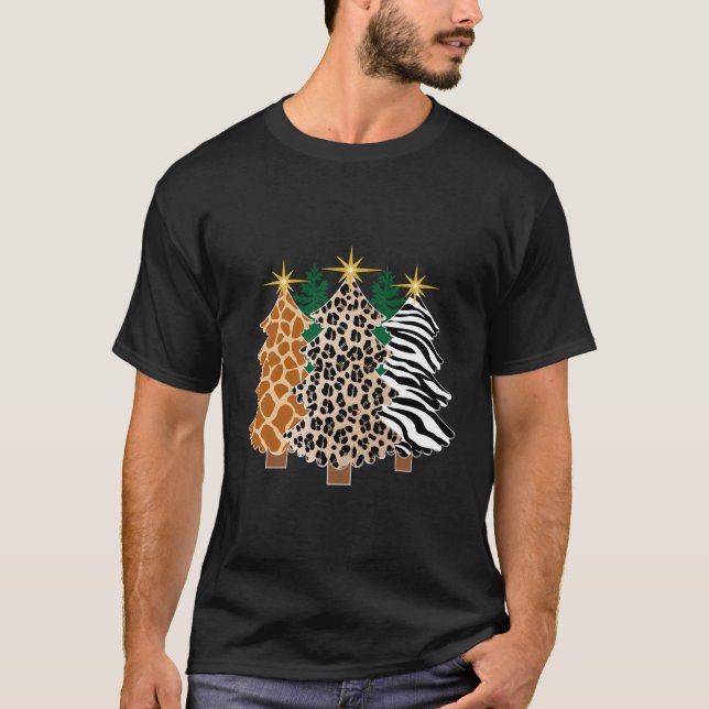 Tree Leopard Zebra Giraffe Print Gifts Women Men F T-Shirt (Front)