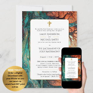 Tree Life  Catholic Nuptial Mass Wedding Invitation