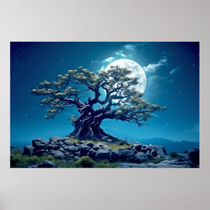 Tree Life Enchanting Tranquil Nature  Poster