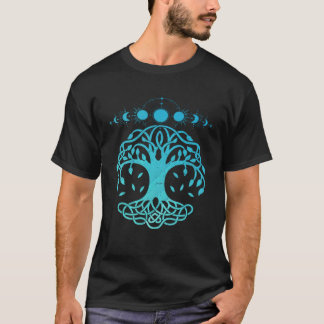Tree Life Moon Phase Wiccan Yggdrasil Nordic Vikin T-Shirt