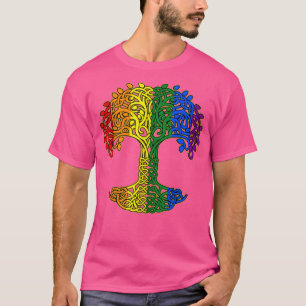 Tree Life Rainbow LGBT-Q Cool Gay Pride Flag Ally T-Shirt