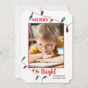 Tree Lights Frame Photo Holiday Card