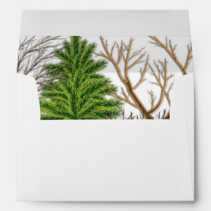 Tree Lined Christmas Envelope
