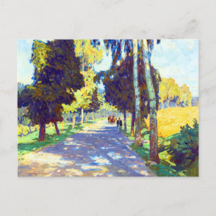 Tree-lined Road by Carl Moll Postcard