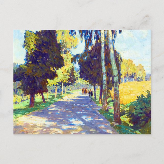 Tree-lined Road by Carl Moll Postcard (Front)