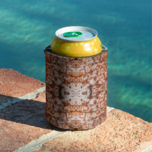 Tree Log Cutaway Photo Mixed Media Repeat Pattern Can Cooler