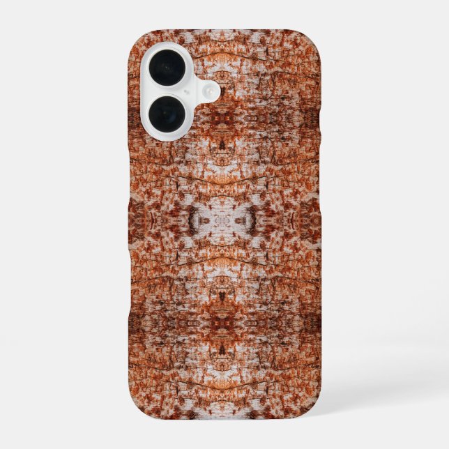 Tree Log Cutaway Photo Mixed Media Repeat Pattern iPhone 16 Case (Back)