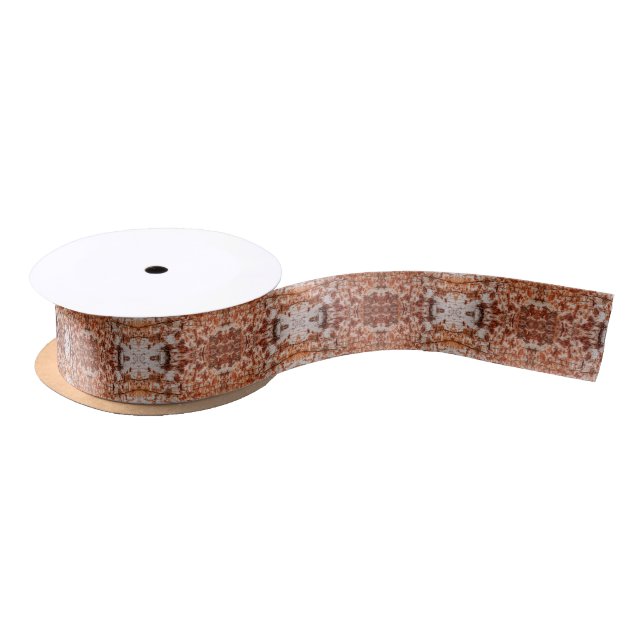 Tree Log Cutaway Photo Mixed Media Repeat Pattern Satin Ribbon (Spool)