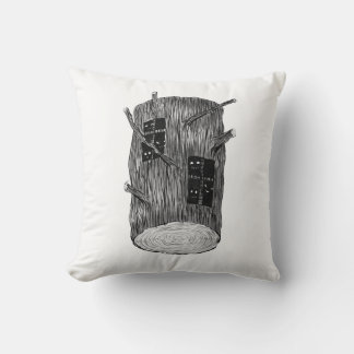 Tree Log With Forest Creatures Nature Lover Cushion