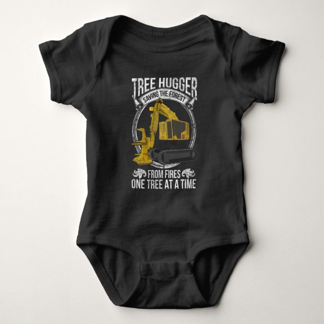 Tree Logging Joke Forestry Harvester Baby Bodysuit (Front)
