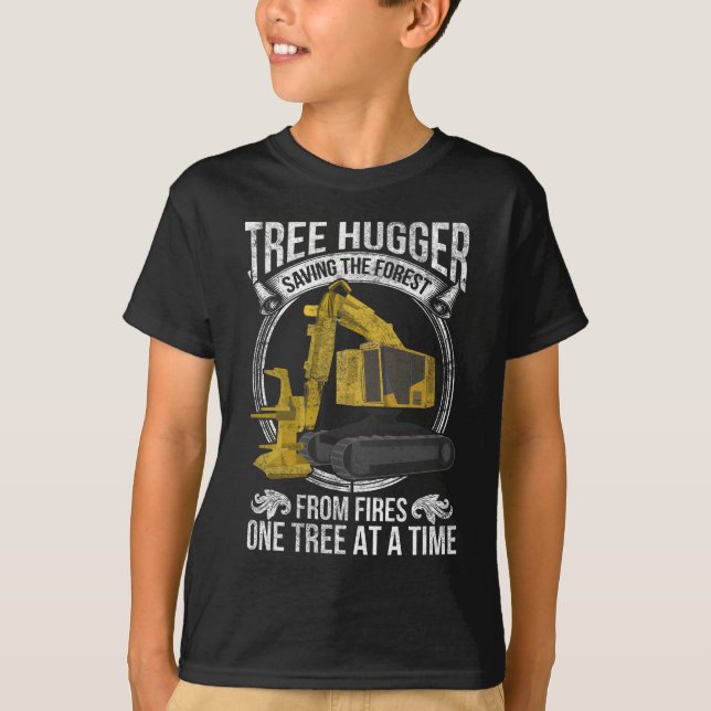 Tree Logging Joke Forestry Harvester T-Shirt (Front)