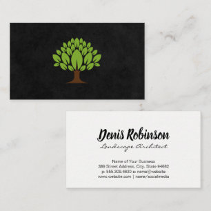 Tree Logo and Leaves Business Card