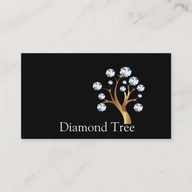 Tree Logo Diamond Business Cards (Front)