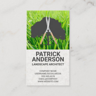 Tree Logo   Hedge Clippers   Cut Grass Business Card