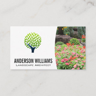 Tree Logo   Landscape Flowers Trees Business Card