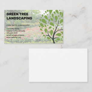 Tree Logo   Landscaping   Garden Background Business Card