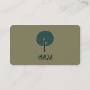 Tree Logo (olive green) Business Card