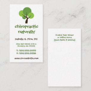 Tree Logo Vertical Chiropractic Business Cards