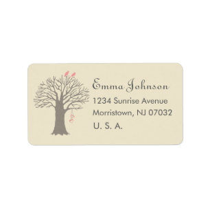 Tree Love Birds Custom Address Label