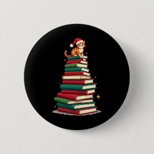 Tree Love Reading Books Cat Librarian Funny Christ 6 Cm Round Badge
