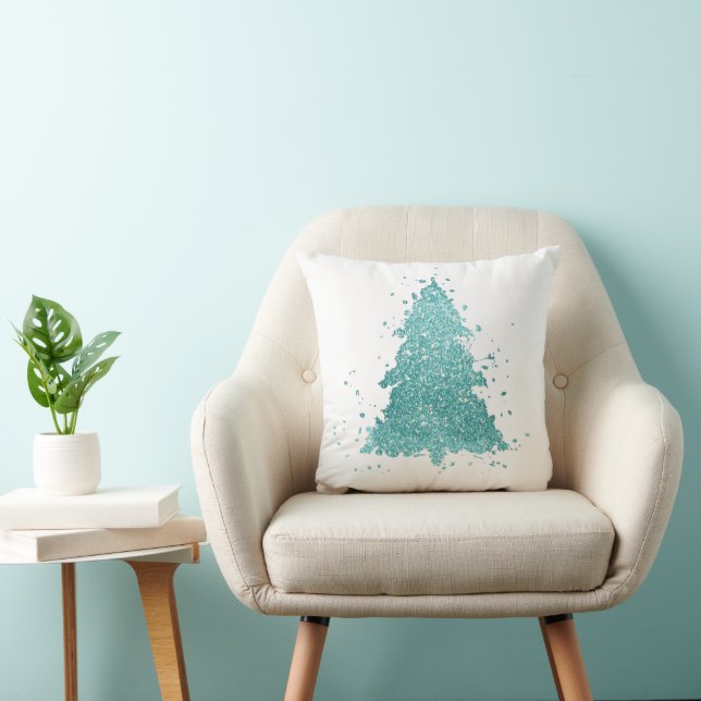 Tree Luxe Decor | Mint Turquoise Aqua Christmas Cushion (Chair)