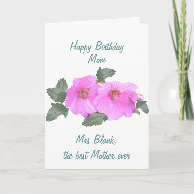 Tree mallow Birthday card MOM customise (Front)