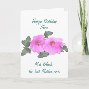Tree mallow Birthday card MOM customise