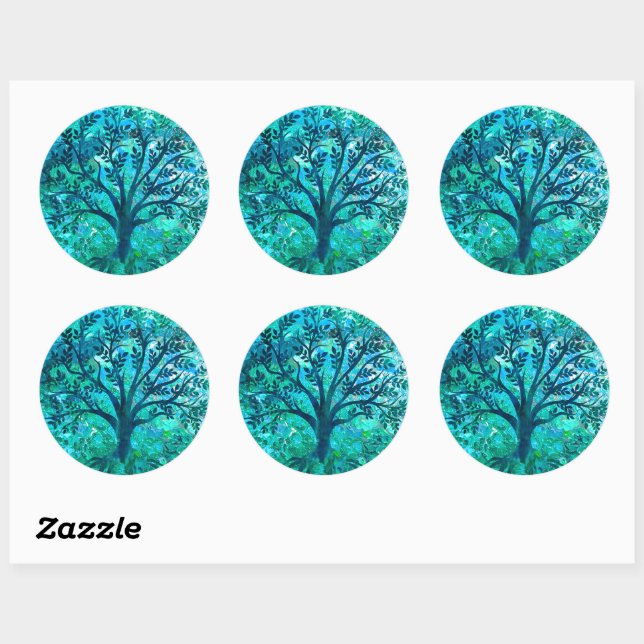 Tree Medallion Classic Round Sticker (Sheet)