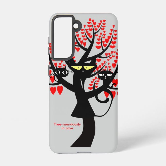 Tree-mendously in Love Galaxy Case – Black Cats (Back)