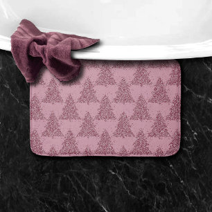 Tree Mod Decor   Dusty Mauve PInk Pastel Pattern Bath Mat