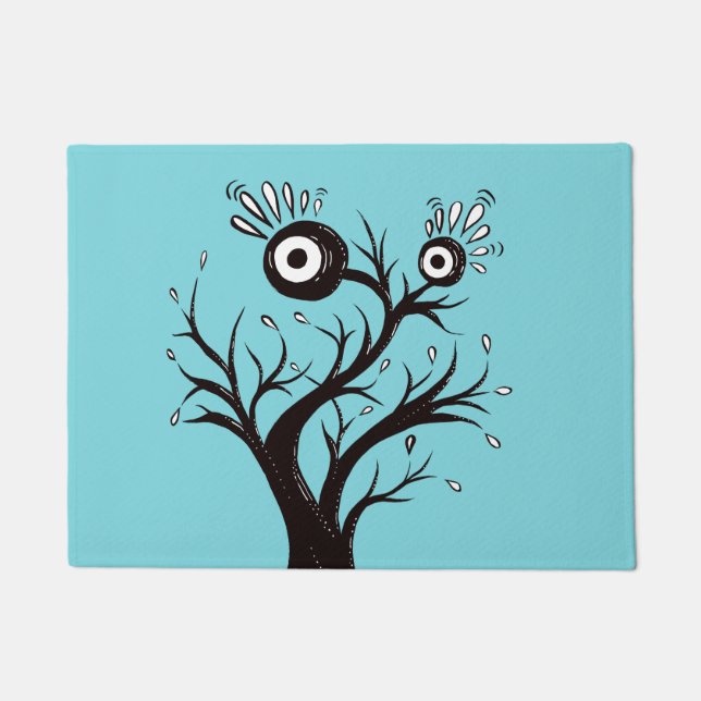 Tree Monster Weird Ink Drawing Doormat (Front)