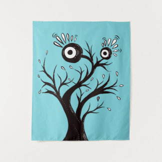 Tree Monster Weird Ink Drawing Tapestry