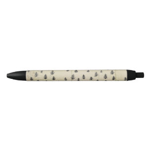 Tree Mountain Illustration Pattern Rustic Black Ink Pen