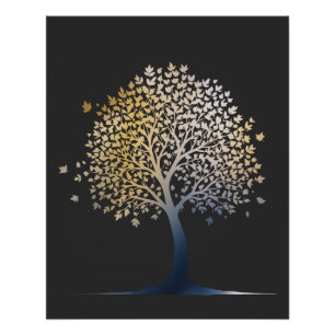 Tree Nature Environment Life Silhouette Style Poster