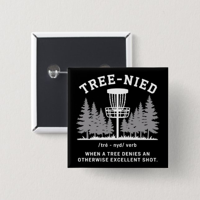 Tree Nied Disc Golf Funny Stupid Tree-nied  15 Cm Square Badge (Front & Back)
