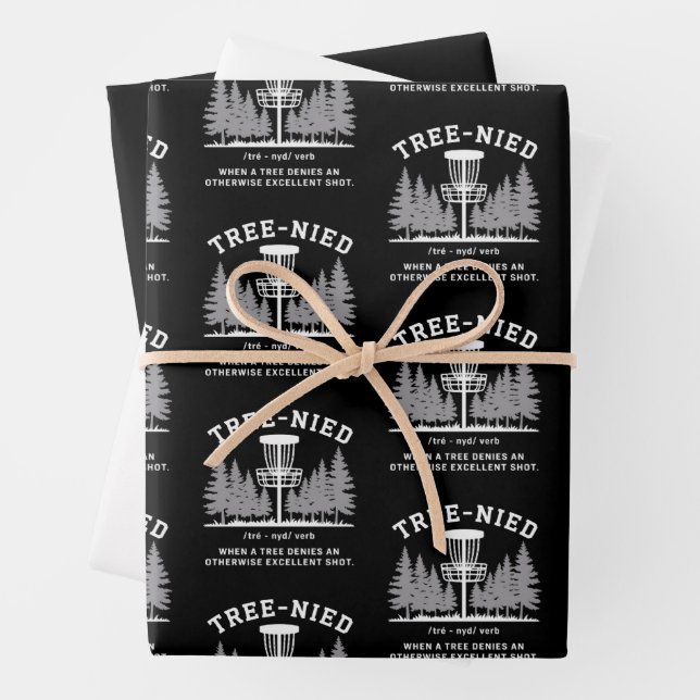 Tree Nied Disc Golf Funny Stupid Tree-nied  Wrapping Paper Sheet (In situ)