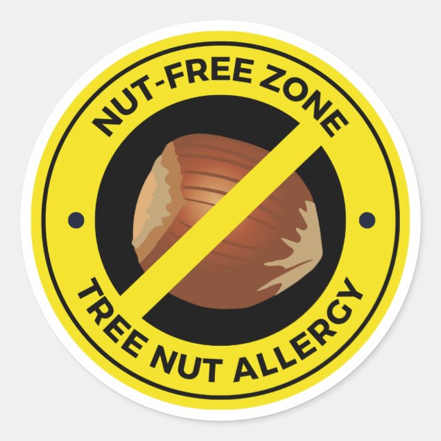 Tree Nut allergy - Nut-Free Zone Classic Round Sticker (Front)