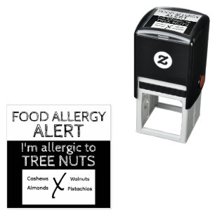 Tree Nut Food Allergy Alert Self-inking Stamp
