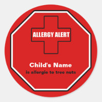 Tree Nuts Allergy Medical Alert Custom Sml Sticker