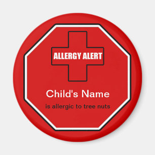 Tree Nuts Allergy Medical Allergic Alert Magnet