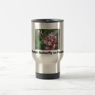 Tree Nymph Butterfly on Pentas Travel Mug