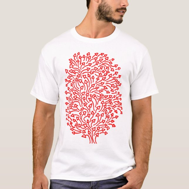 Tree of Arrows - Red on Light T-Shirt (Front)