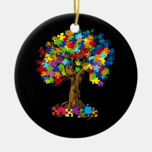 Tree Of Autism Awareness Month ASD Supporter Ceramic Tree Decoration