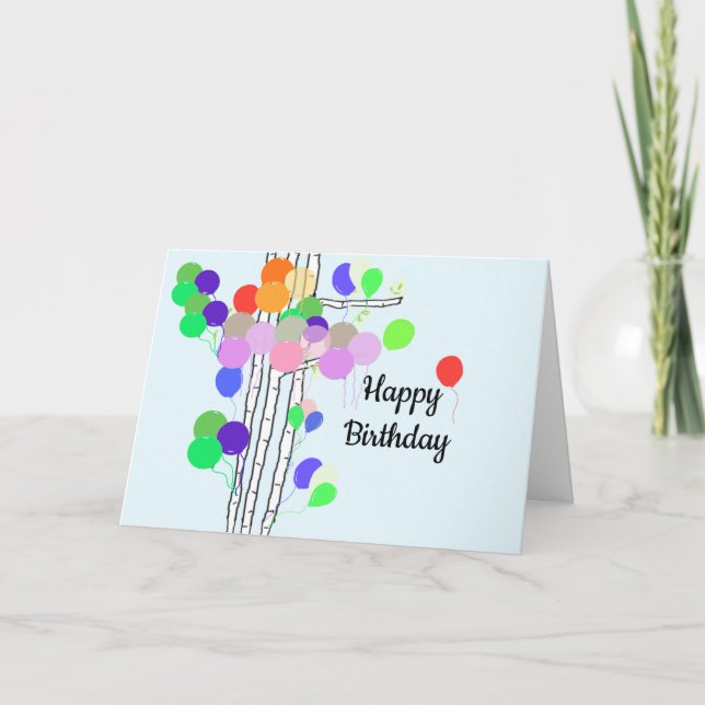 Tree of Birthday Balloons Card (Front)