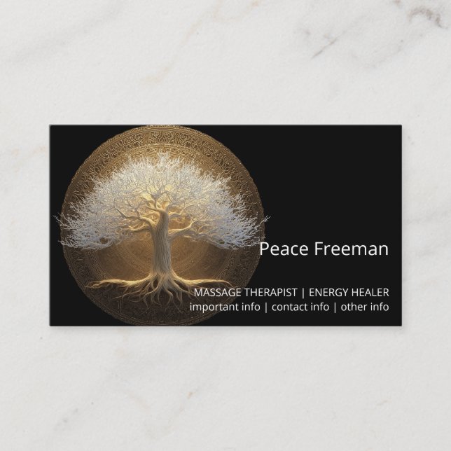 Tree of Eternal Light | Tree of Life Design Business Card (Front)