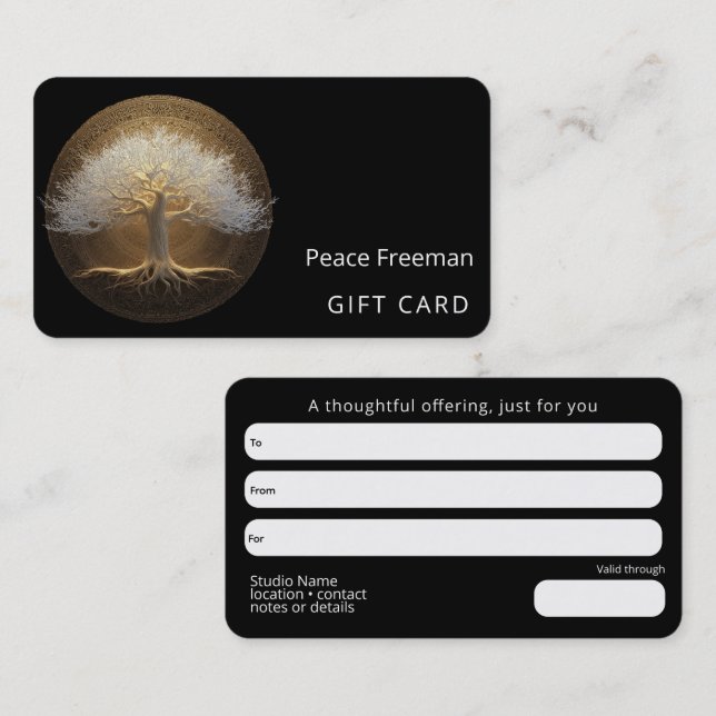 Tree of Eternal Light | Tree of Life Design Business Card (Front/Back)