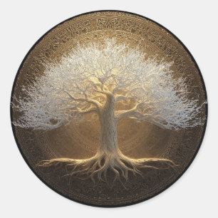 Tree of Eternal Light Tree of Life Design Classic Round Sticker