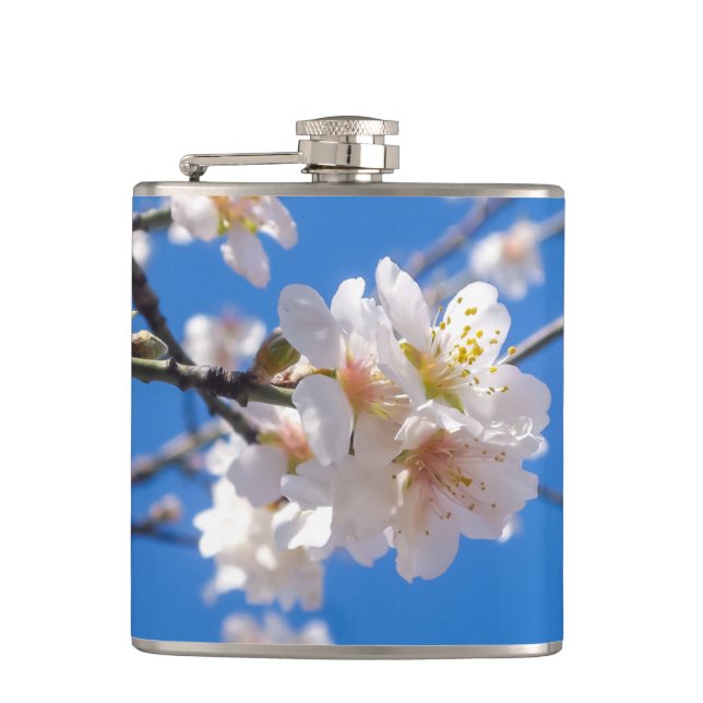 Tree of Flowers custom monogram flask (Front)