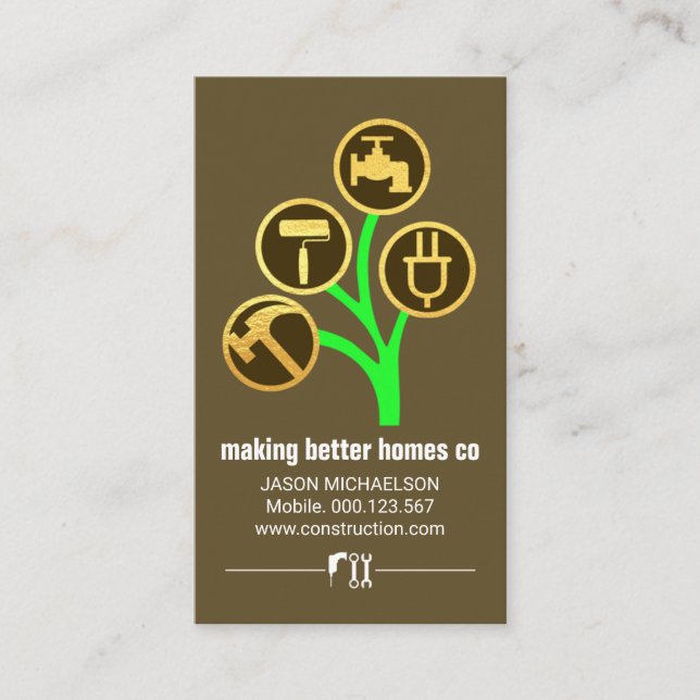 Tree Of Gold Handyman Tools Business Card (Front)